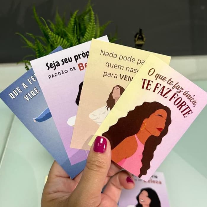 KIT Folhetos MULHERES | Cartão motivacional | empoderamento feminino | frases mulher | 10x7 | 90g | Papelaria