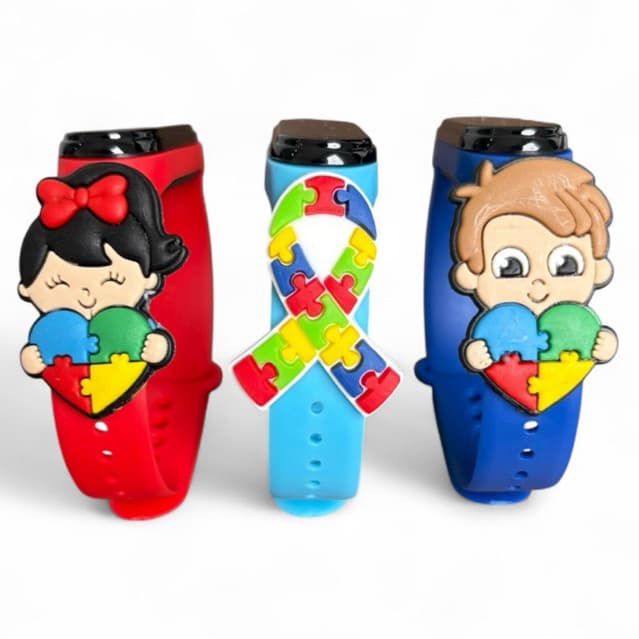 Relógio com Símbolo Autismo Led Digital à Prova D’água Meninos e Meninas