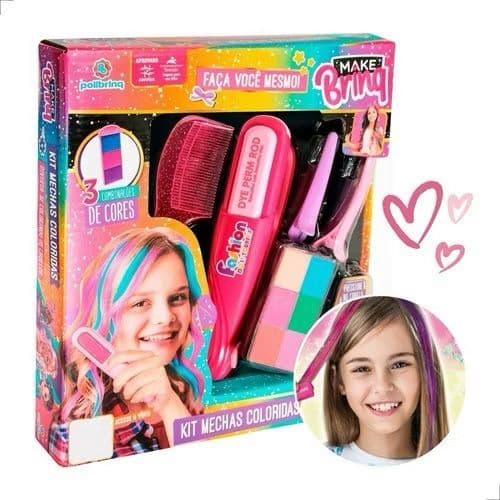 Kit Pinta Cabelo Menina Blogueira Fashion Com 6 Cores Diferentes, Pinta Cabelo de Verdade, Menina Bonita