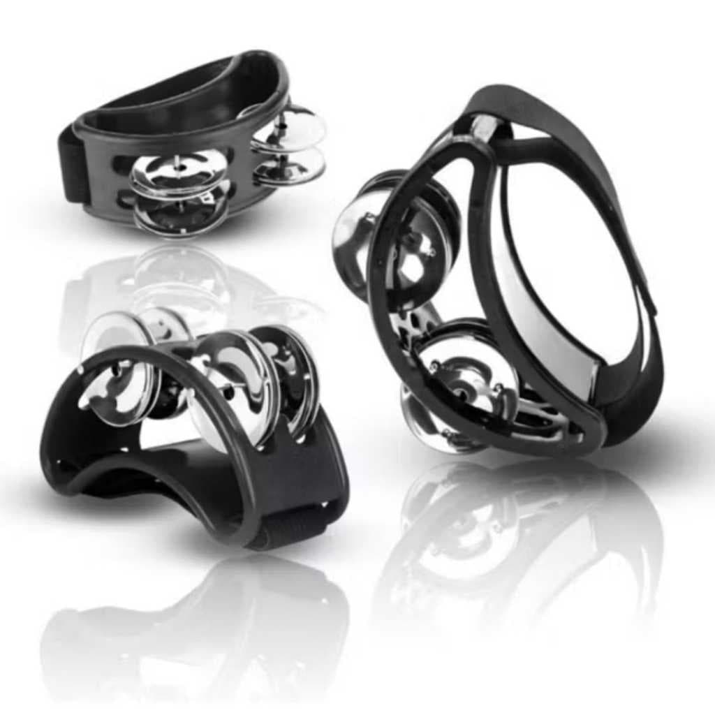 Kit com 2 pandeiro Meia Lua de Pé Preto para Samba Pagode Allegretto