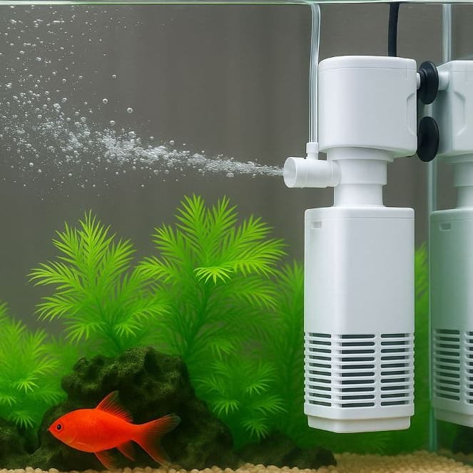 FILTRO INTERNO SUBMERSO COM BOMBA AERADOR DE OXIGENIO 400L/H AQUAVERSO PARA AQUÁRIOS  ATÉ 40L