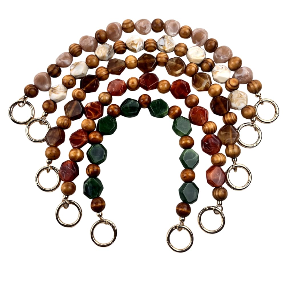 Alça Pedra Resina E Bola Madeira De Mão