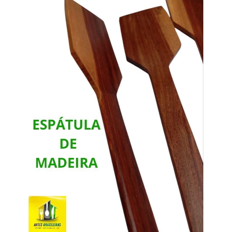 KIT COM ESPÁTULAS DE MADEIRA achatada 39cm e 45cm