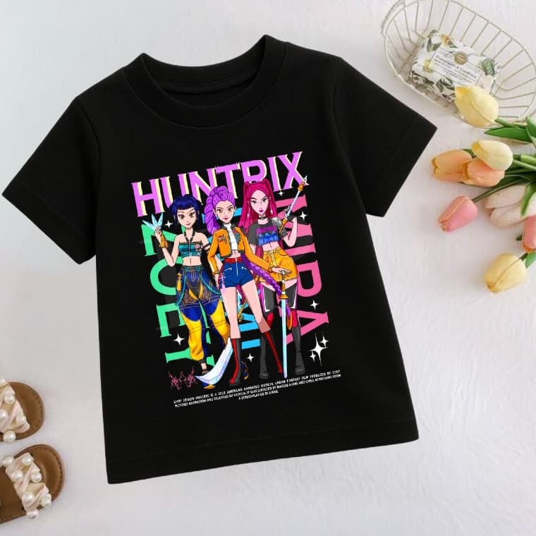 Blusa Feminina Infantil Hunters K-pop Guerreiras – Camiseta T-shirt Algodão Confortável