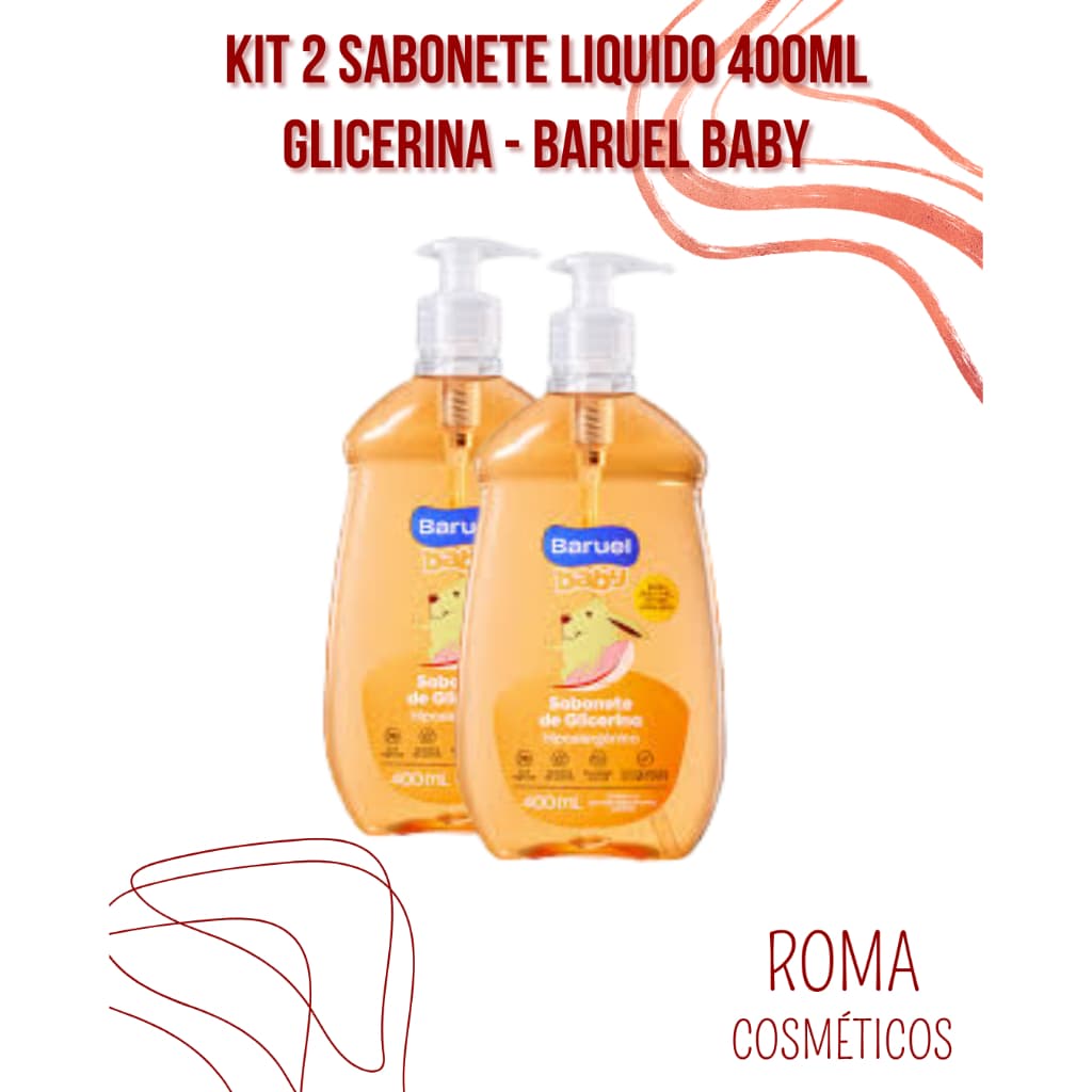 Sabonete Líquido Baruel Baby 400ml | Sono Tranquilo, Pele Delicada ou Glicerina suave / KIT 2X