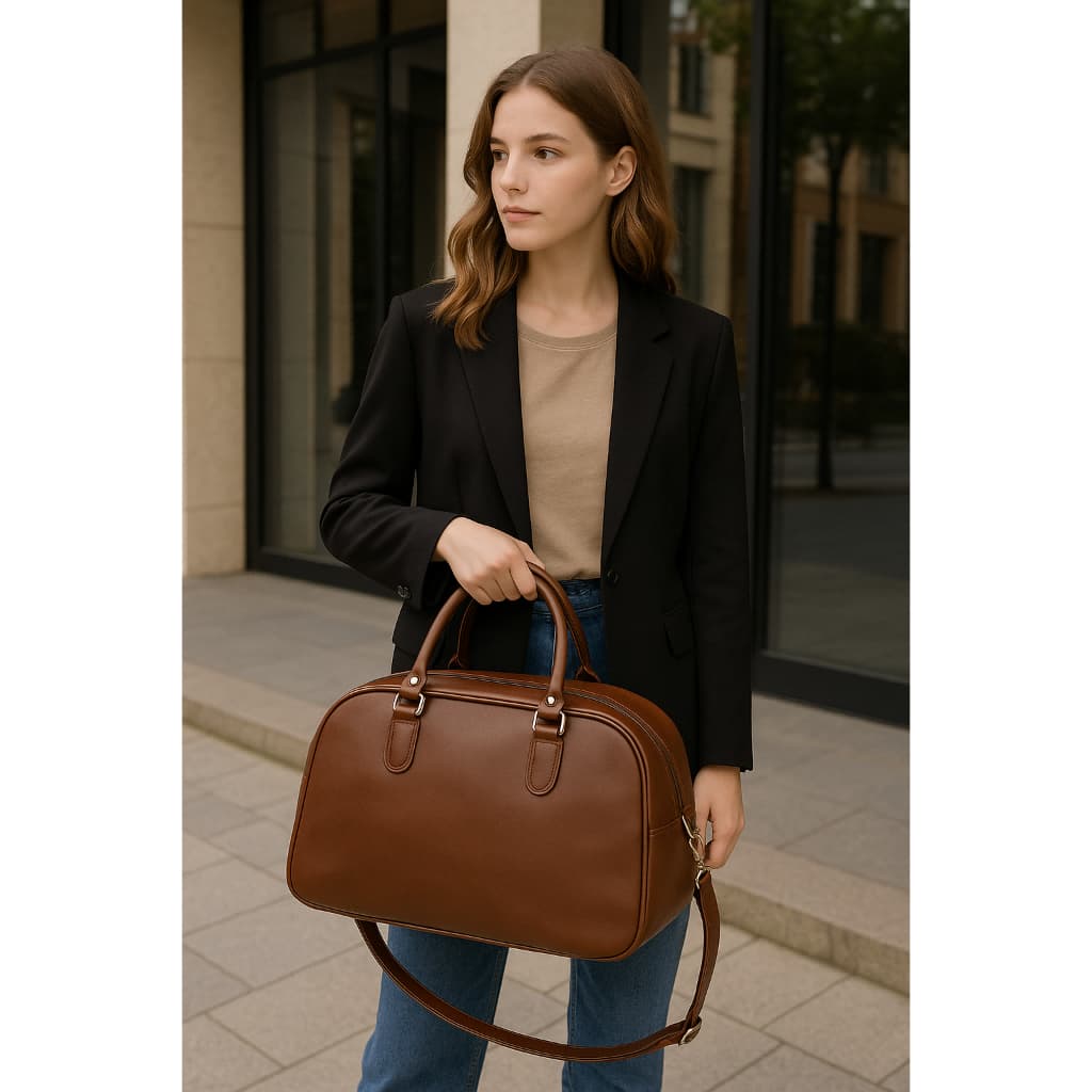 Bolsa Mala de Mão - Couro Sintético, Ajustável para Viagens de Negócios ou Lazer