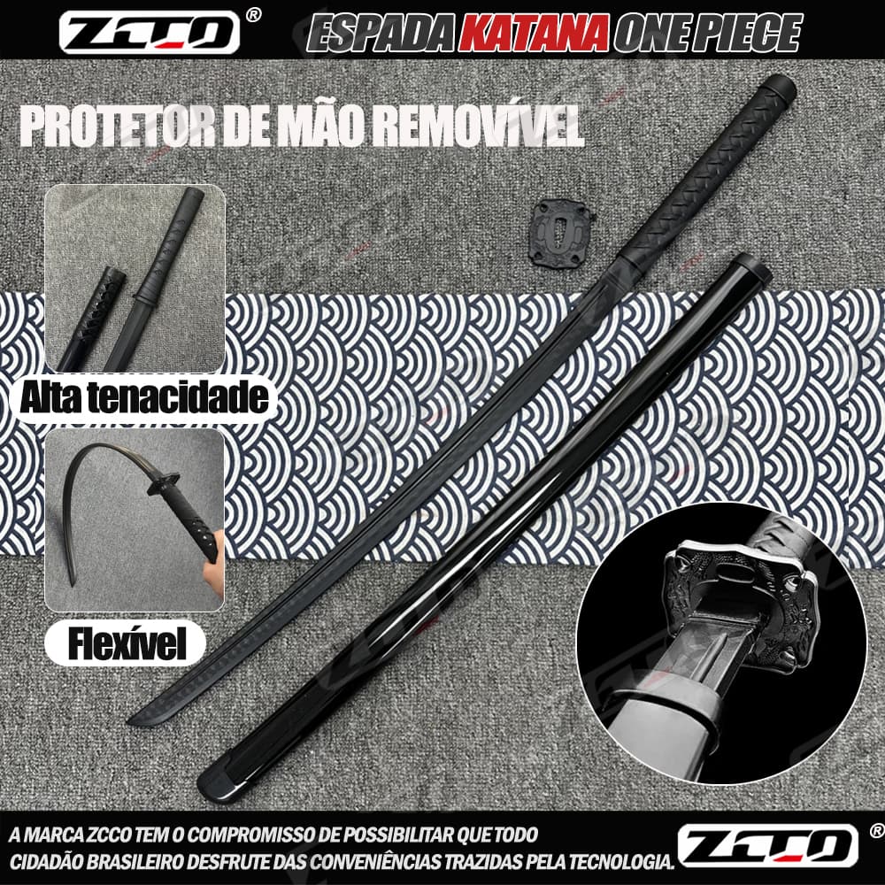 ZCCO Espada Samurai Katana Wakizashi Tático Plástico Lâmin 100cm