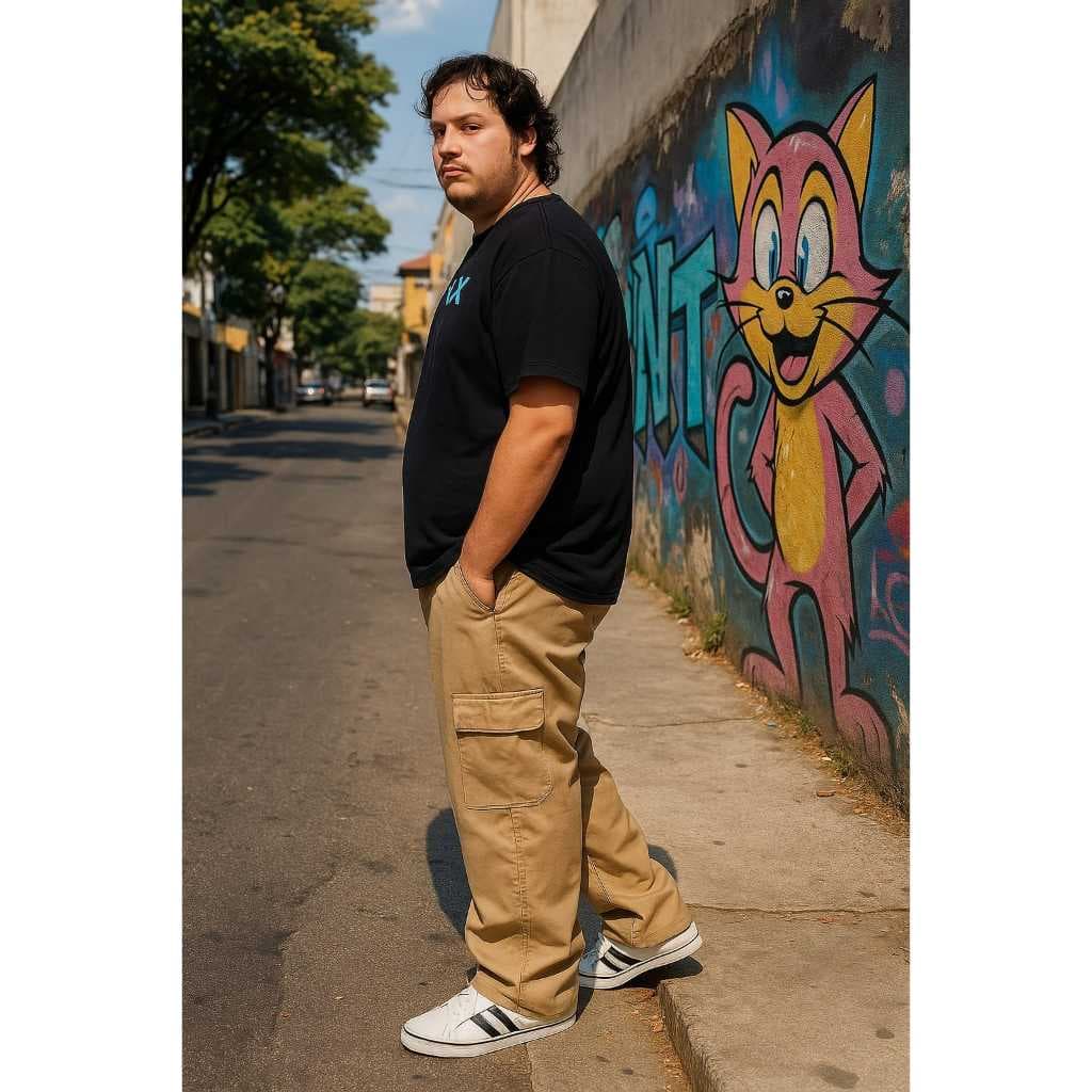 Calça Cargo Sarja Skate e Casual M ao G1 e G2 Plus Size