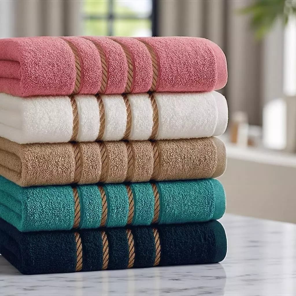 Kit 3 Toalha de Banho Dubai 100% Algodão 60x120cm Sortida Popular Alta Absorção