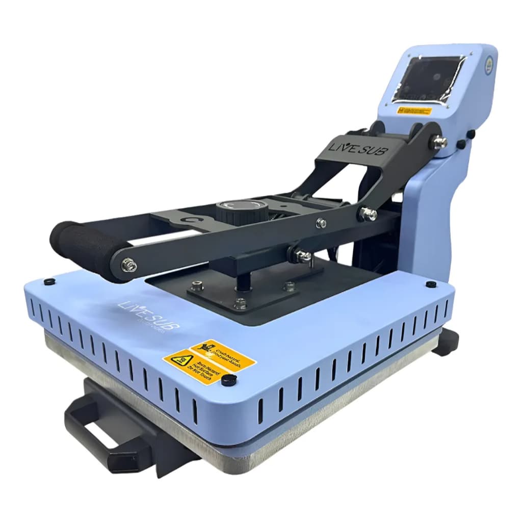 Prensa Plana 38x38cm Gaveta Pistão Touch Livesub 220v Azul-aço Live Elite Camiseta /azulejo/Chinelos
