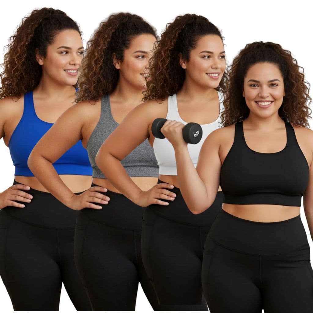 Kit 4 Top Academia Moda Fitness Feminina Plus Size Caminhada Treino
