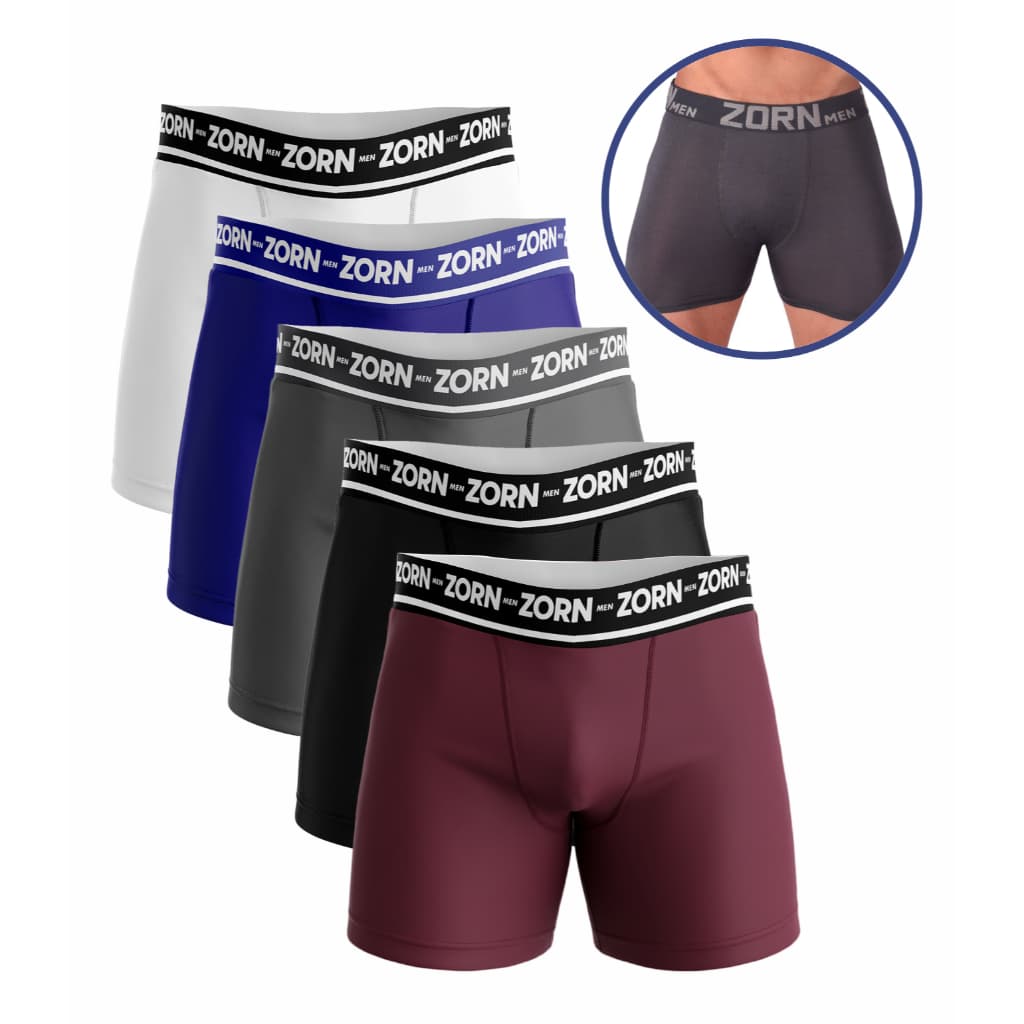 Kit 05 Cuecas Box Boxer Masculino Microfibra Adulto