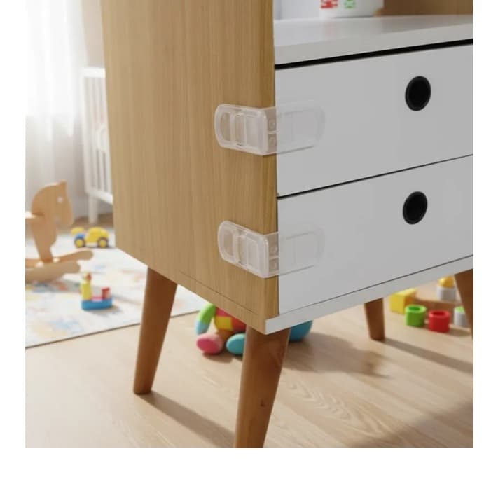 3 Travas de Gaveta Lateral Transparente Segurança Bebê