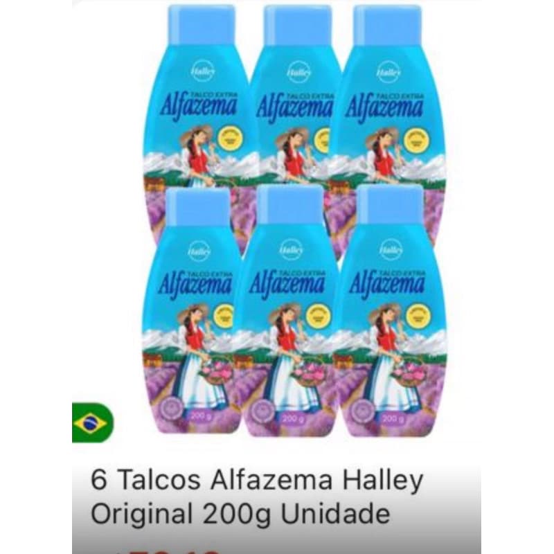 6 Frascos Talco Alfazema Original Halley 200g Unidade