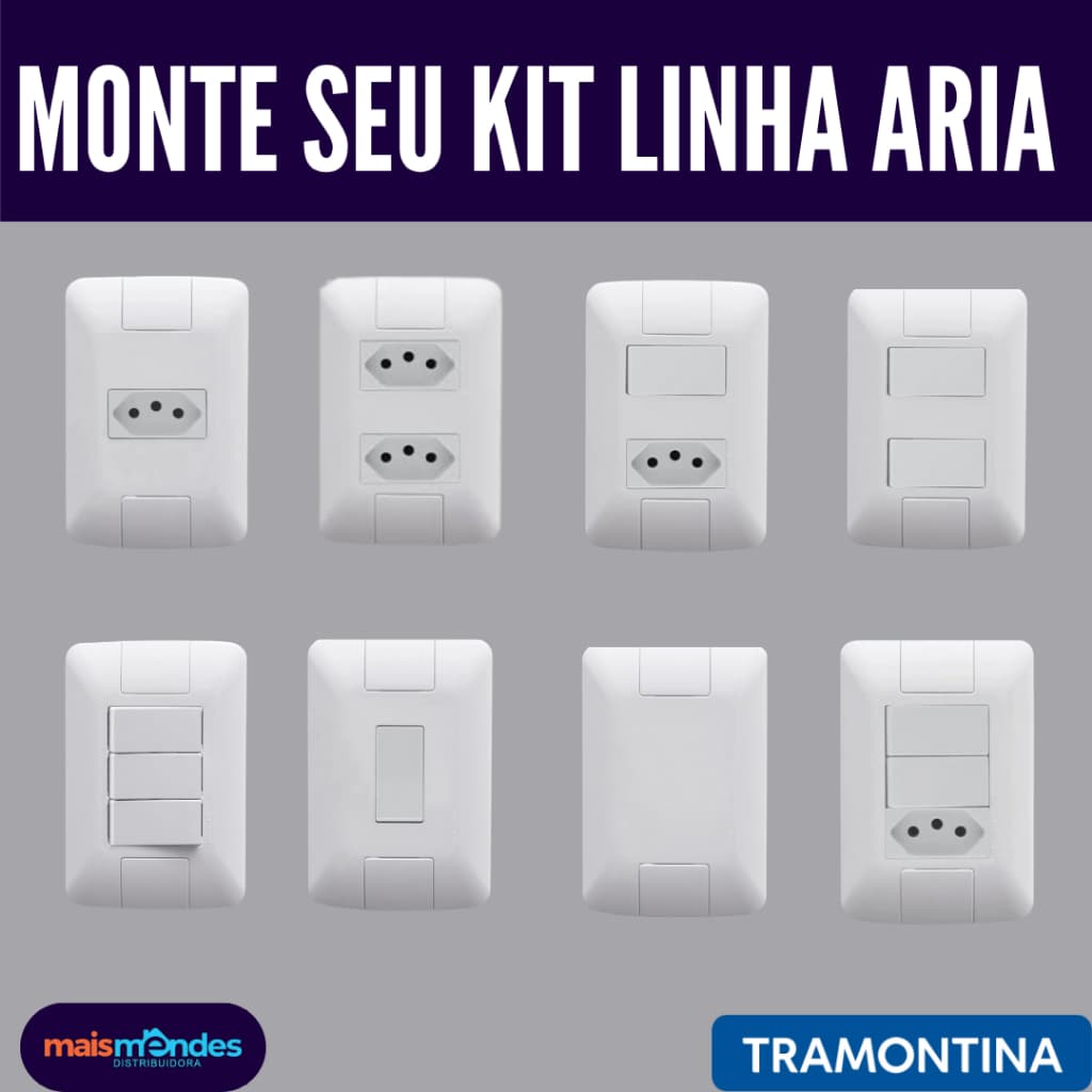 Monte seu Kit Tramontina Aria 4×2 – Tomadas e Interruptores