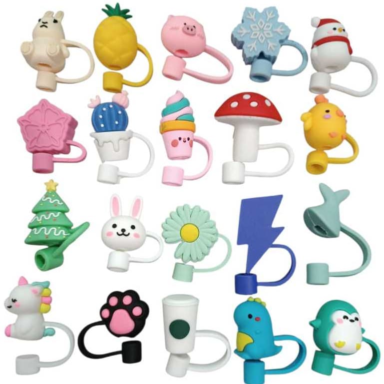 protetor de Canudo 8mm Silicone Protetor Fofo Anti Poeira 😊