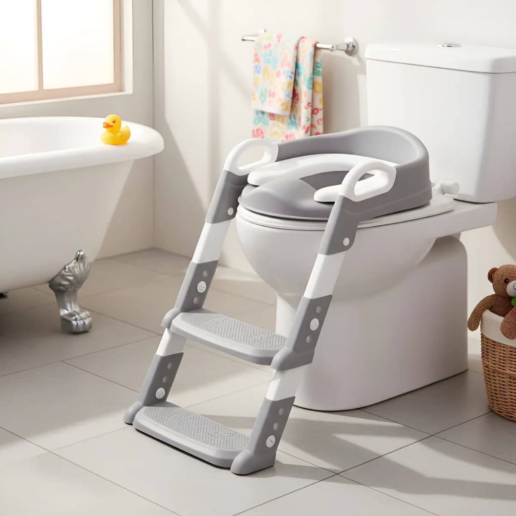 Troninho Infantil Com Escada Assento Redutor Vaso Sanitário Menina e Menino