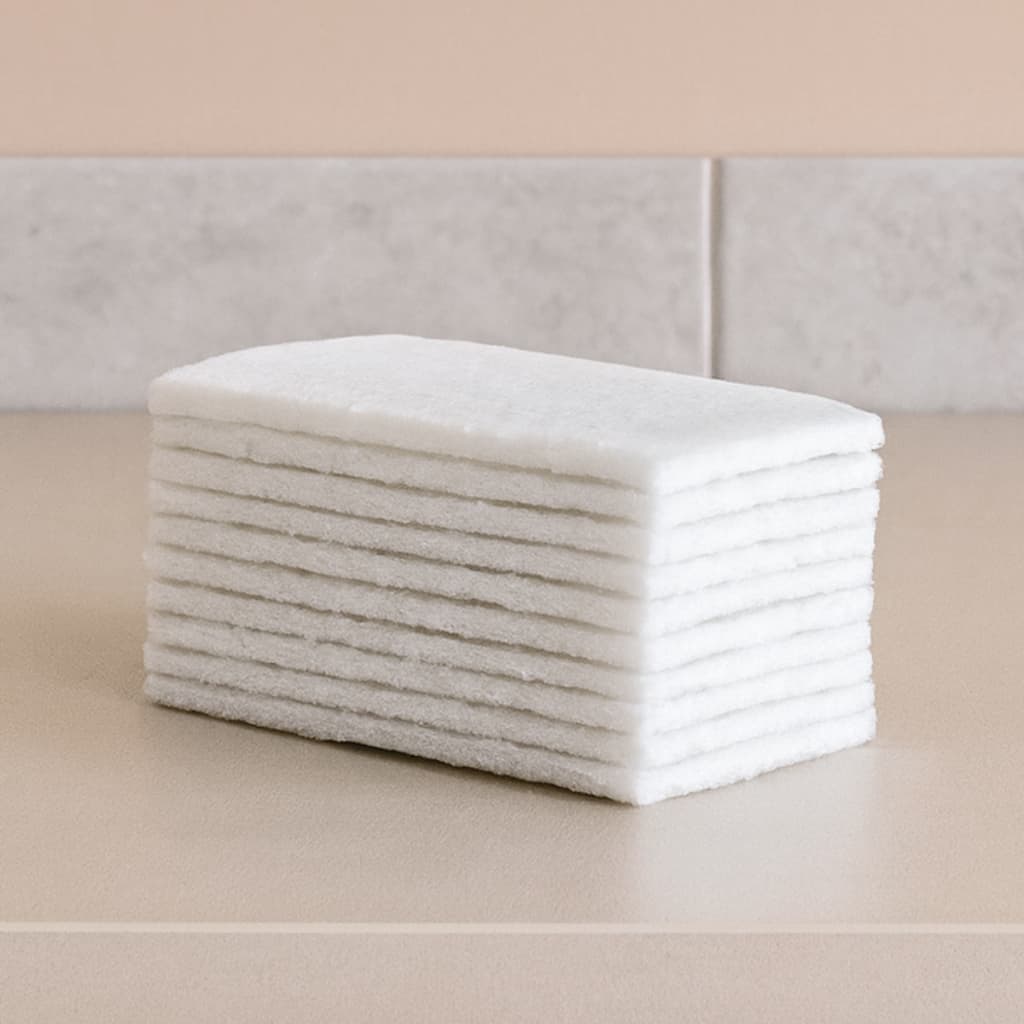 Kit 10 Buchas Fibra Slim Branca Uso Leve Limpeza Profissional LT Louça Vidros Espelhos Box Porcelana