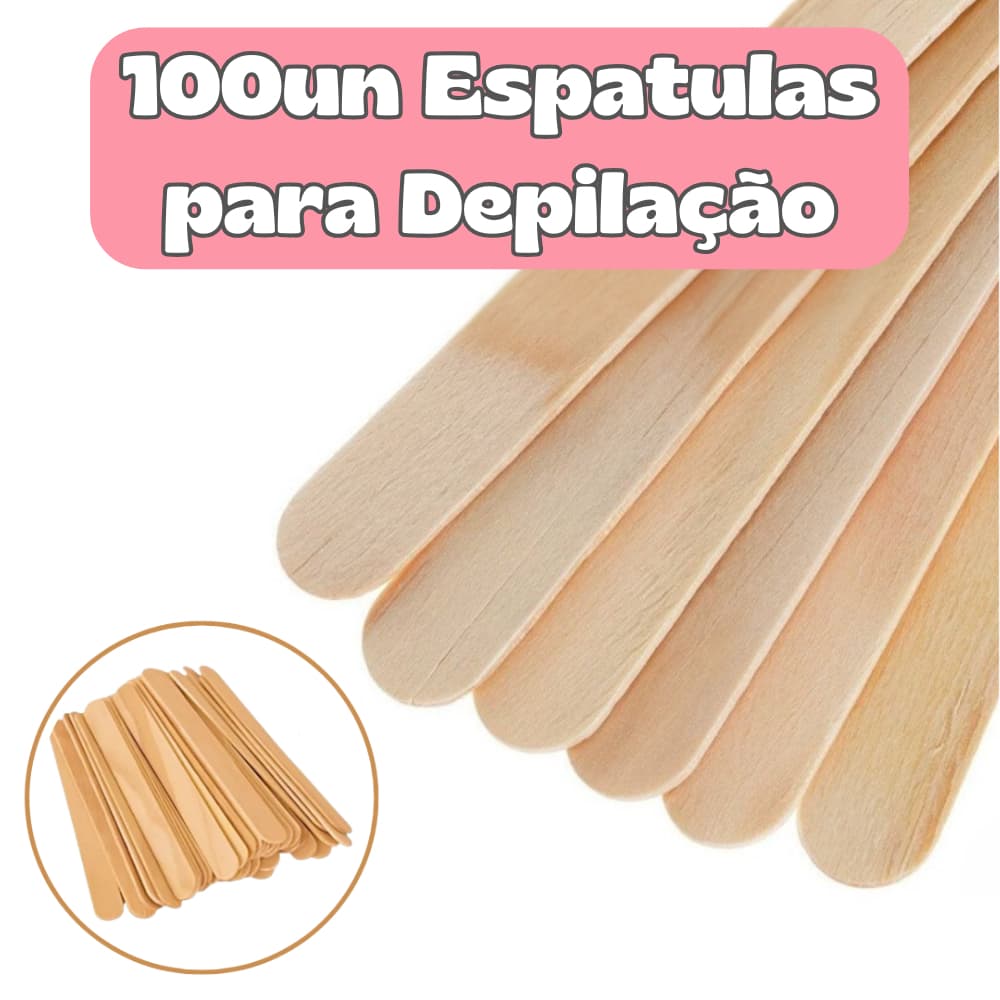 Kits Espatula de Madeira Depilação Descartável Estética Clinicas Salão de Beleza Manicure Pedicure