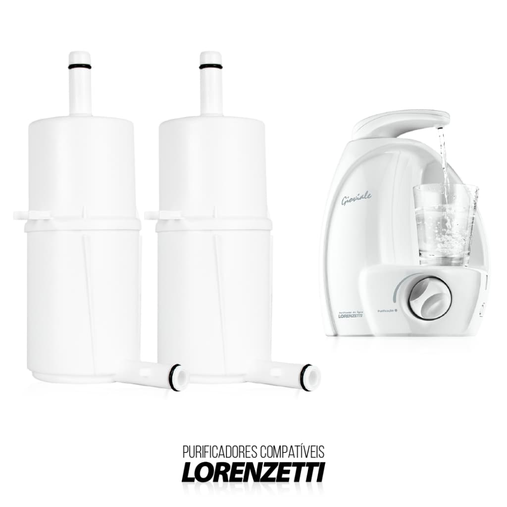 Kit 2 ou 1 refil Filtro Gioviale Compatível Lorenzetti Vela RPC-01 GIO Carvão Ativo