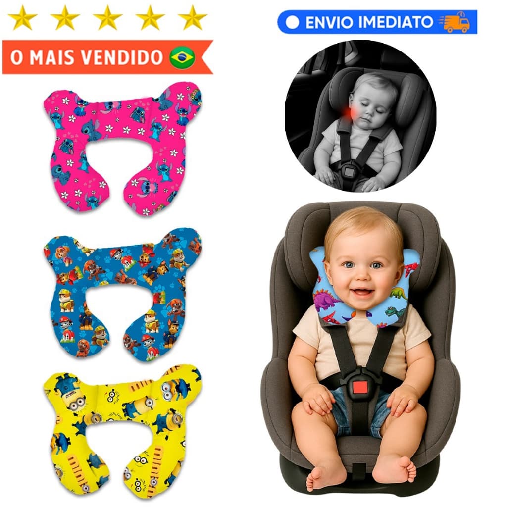 Almofada de Pescoço Bebê Com Apoio Cabeça Cadeirinha Almofada de pescoço infantil