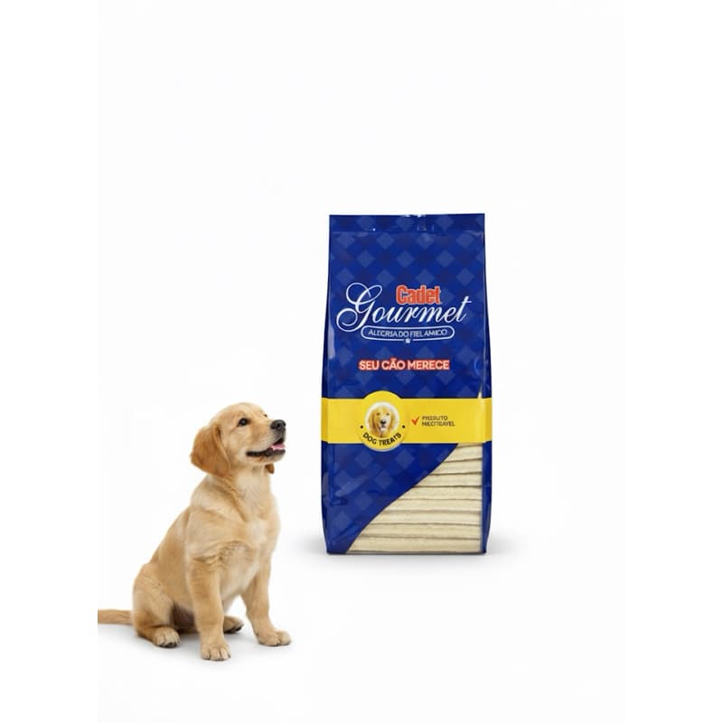 Osso Palito Flexível Leite 1Kg Para Cachorro - Cadet Gourmet Palito Flex Para Cães Natural