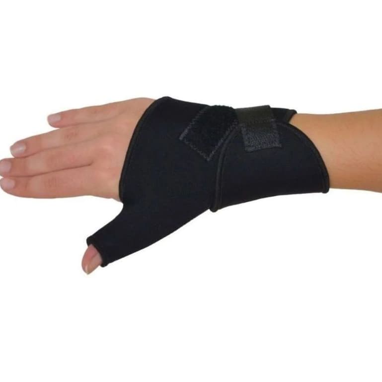 Munhequeira De Pulso Em Neoprene Com Polegar Bilateral Preto
