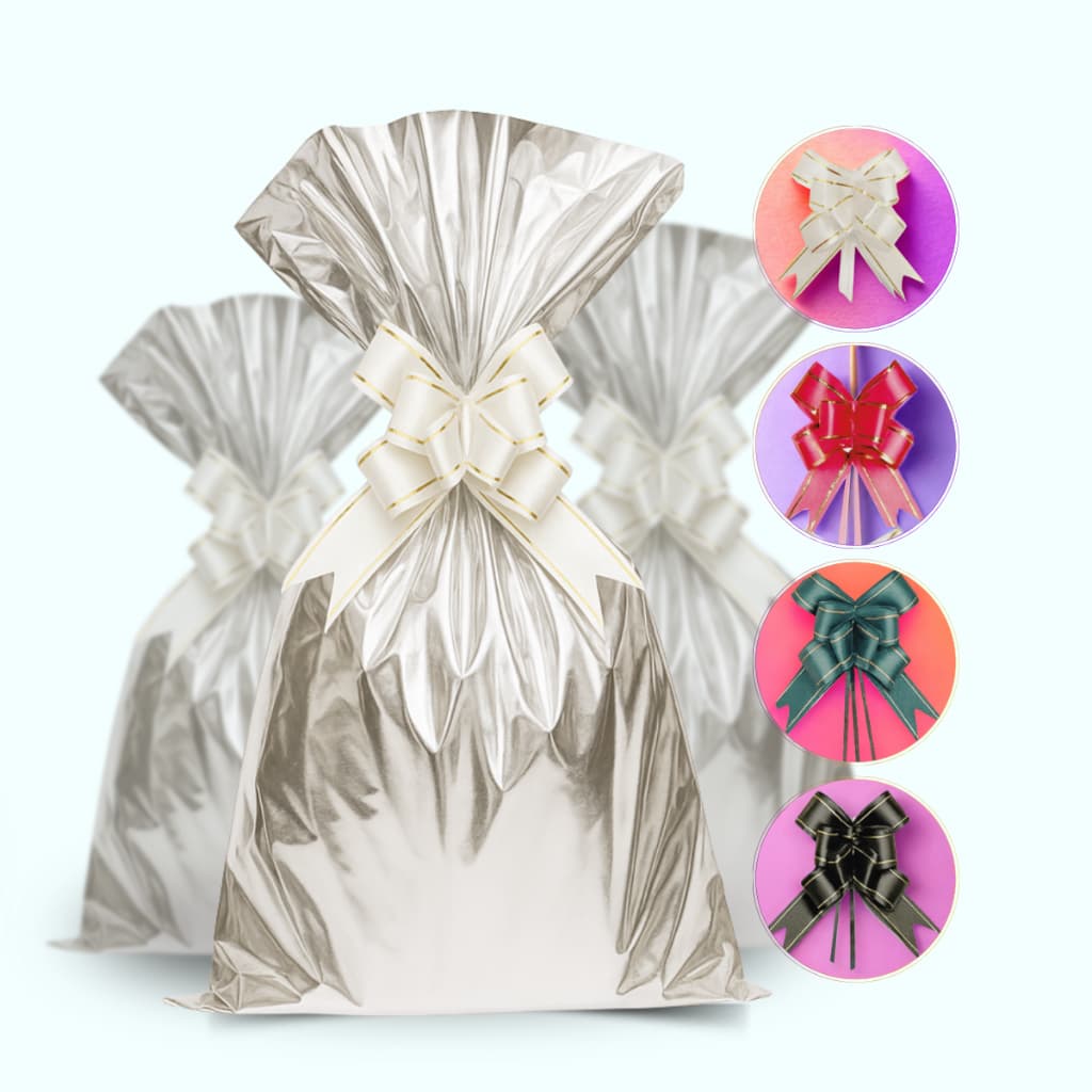 Embalagem Saco Para Presente + Laço Mágico C/ 50unid