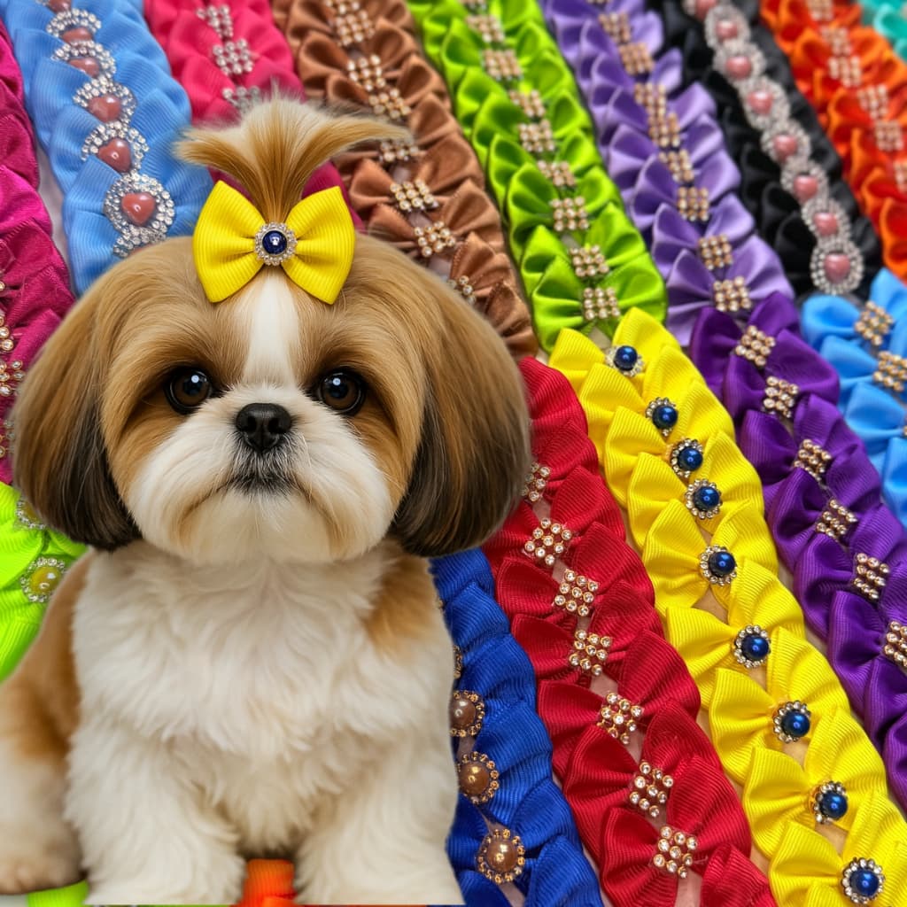 Kit Laços Pet de Cachorro para Banho e Tosa - Kit Lacinhos para Cães Premium Kit Pet Shop