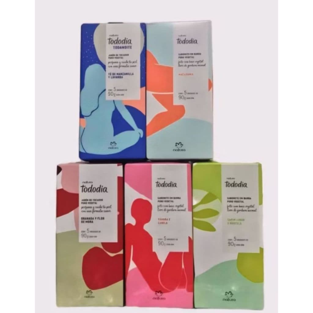 5 Caixas De Sabonetes Em Barra Puro Vegetal Natura TodoDia - 5x90gr cada caixa
