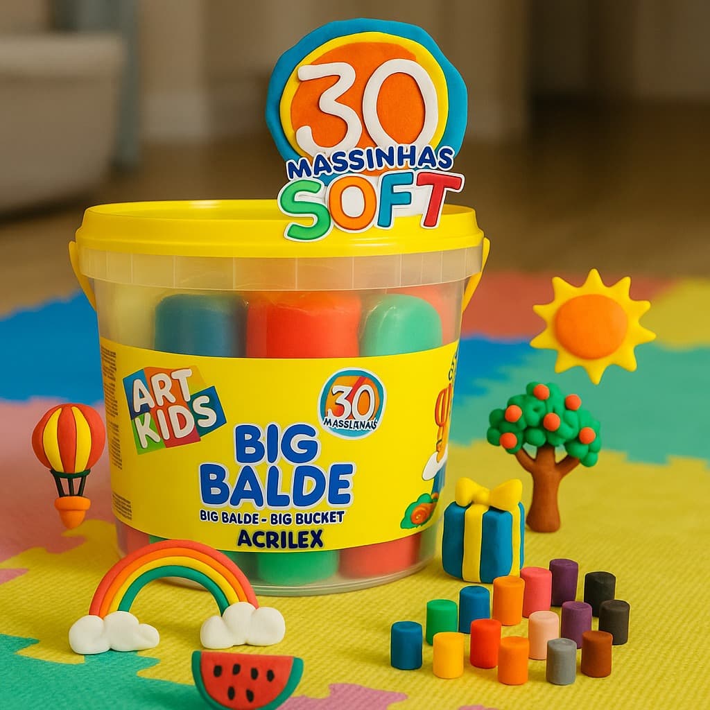 Massinha De Modelar Big Balde Com 30 Unidades Sortidas