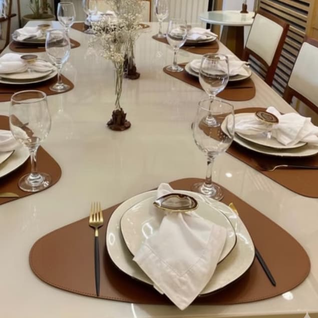 Jogo Americano Sousplat De Mesa em Sintético Decoração Organico