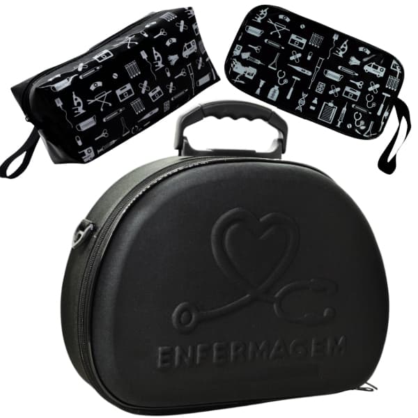 Kit Maleta Médica Bolsinha Case Capinha Aparelho Pressão Estetoscópio Médico Enfermagem Estágio