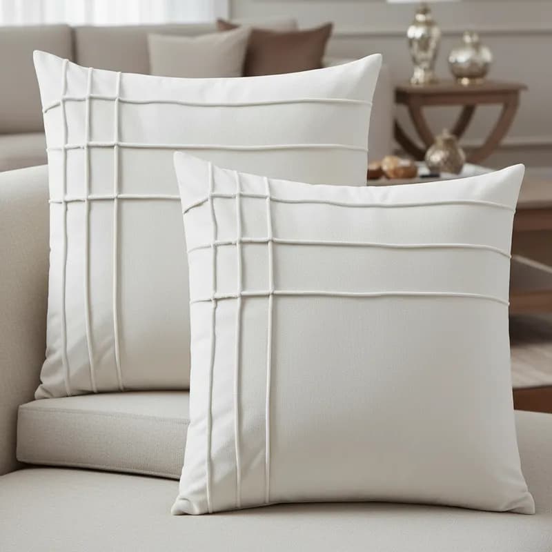 Kit 2 Capas de Almofada Suede Drapeada II 45x45cm Decorativas