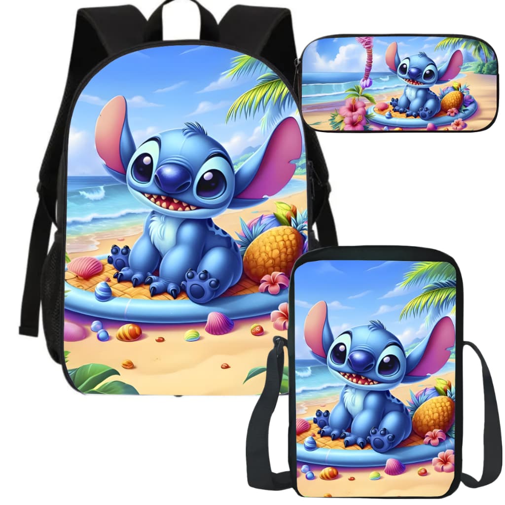 Itens Escolares Stitchi Infantil Mochila Estojo Lancheira