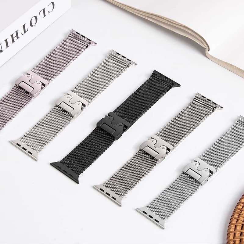 Nova Pulseira De Metal De Aço Inoxidável Para iWatch Série 11/10/9/8/7/6/5/4/3/SE/Ultra 2 49 46 45 42 41 40 38MM