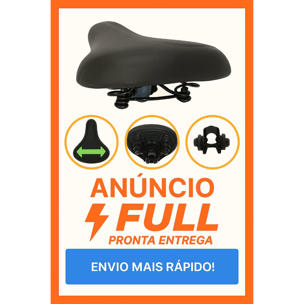 Banco Selim LARGO Com 2 Molas Largo Bike Bicicleta Confortável 