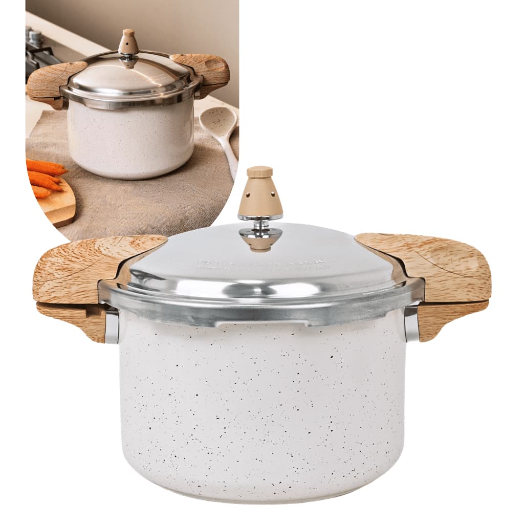 Panela de Pressão Brinox 5,4L Pressure Ceramic Life Indução Cor Vanilla