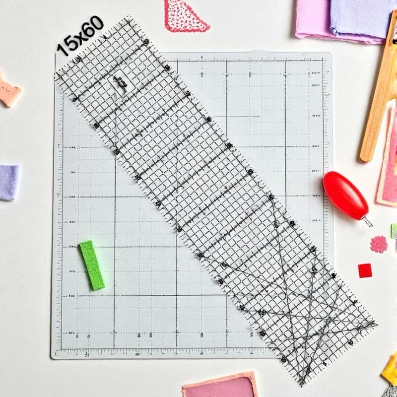 Régua 15x60 acrílico rigida para costura papelaria scrapbook papelaria