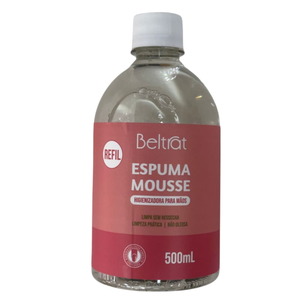 Refil 500ml Espuma Mousse Limpeza Mãos Unhas Nail Beltrat