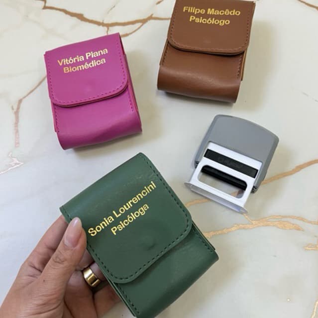 Porta carimbo personalizado , escritório, carimbo de tinta.