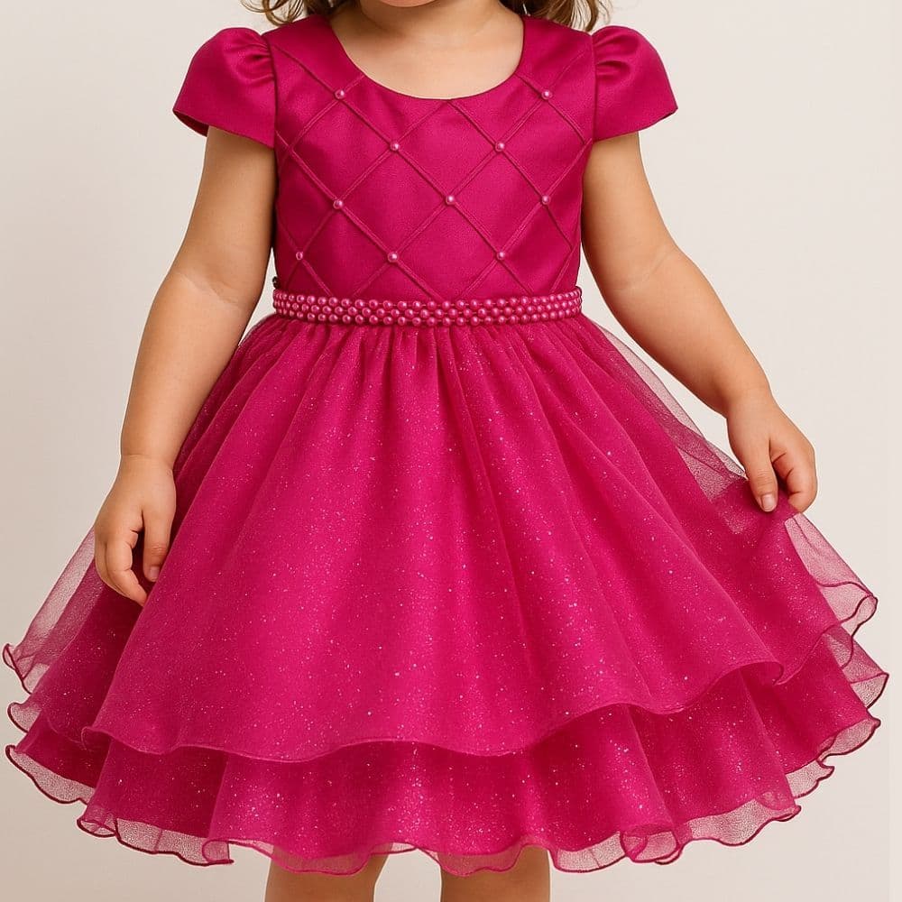 Vestido Infantil Luxo Festa Jardim Encantado Laço Menina Realeza