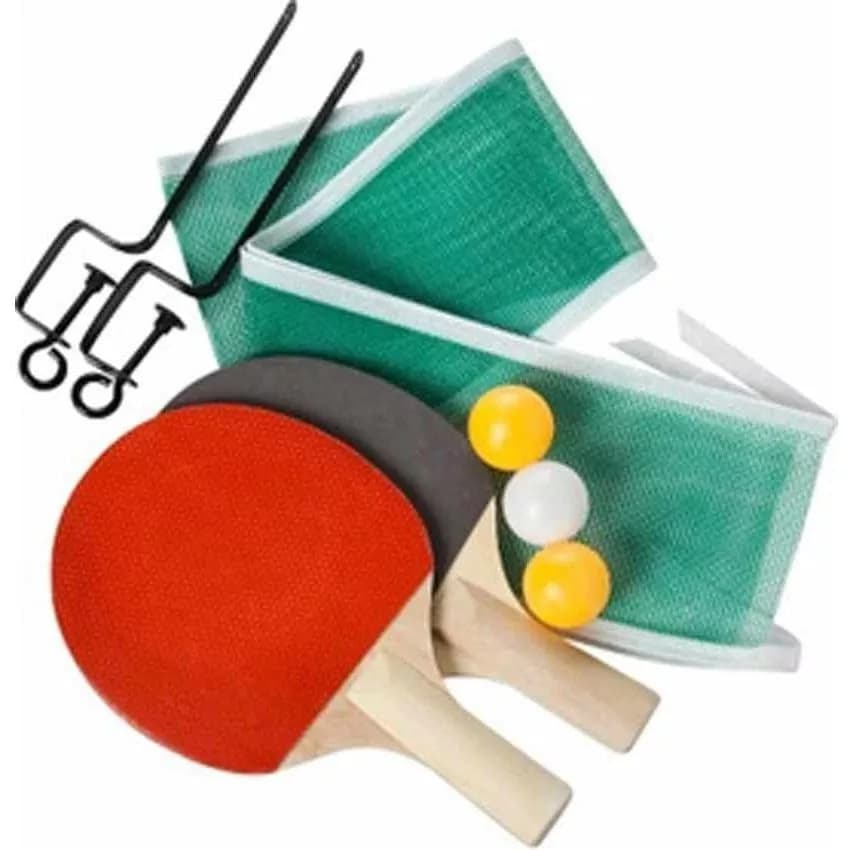 KIT Ping Pong Tênis de Mesa C/ 2 Raquetes, 3 Bolas, 1 Rede e 2 Suportes