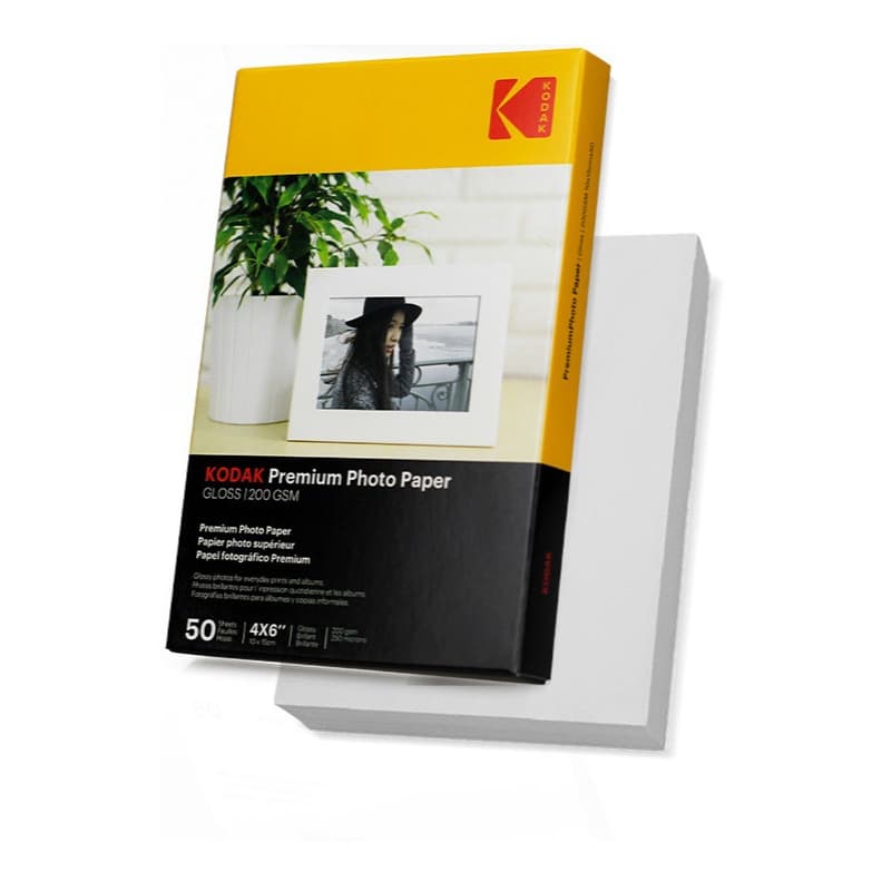 Papel Fotográfico Kodak Premium 10x15cm 200g Glossy 50 Folhas  Brilhante (Glossy)