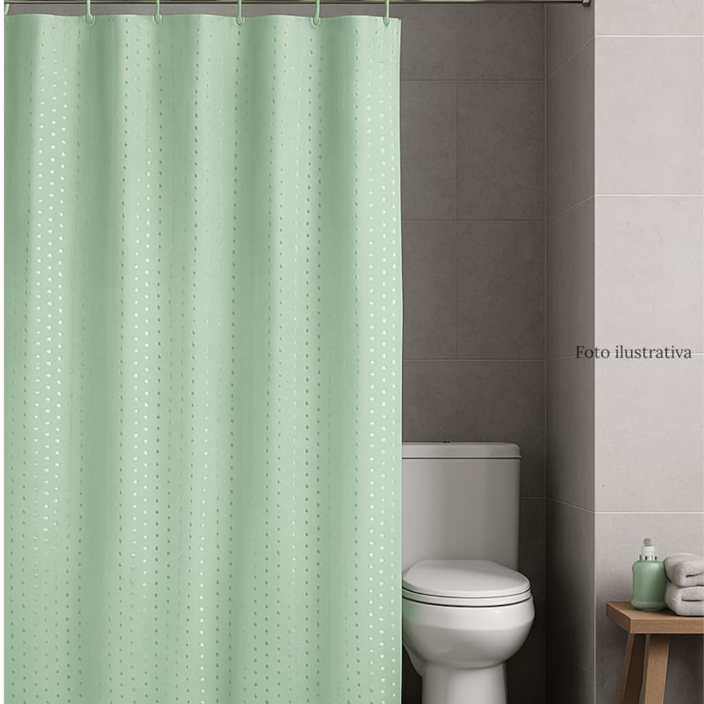 Cortina Para Box Banheiro Tecido Premium 180X180cm Poliéster Impermeável Antimofo