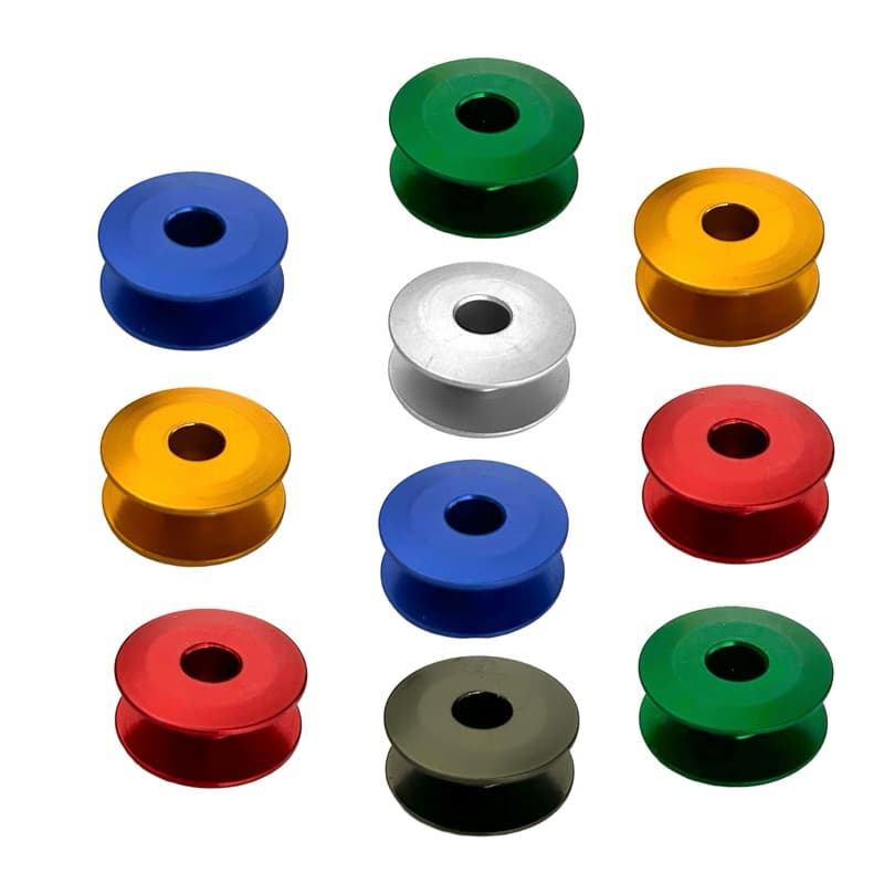 05/10 Bobinas Carretilhas Baixa De Alumínio Coloridas Abaulada Para Máquina Costura Reta Industrial