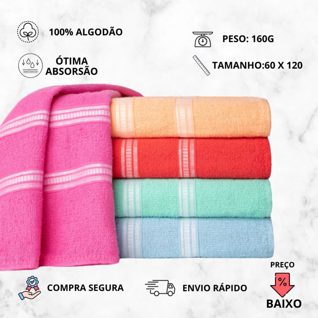 Kit 2 Toalhas de Banho Madri Absorção Ótimo Custo Benefício Promoção Oferta Cores Qualidade