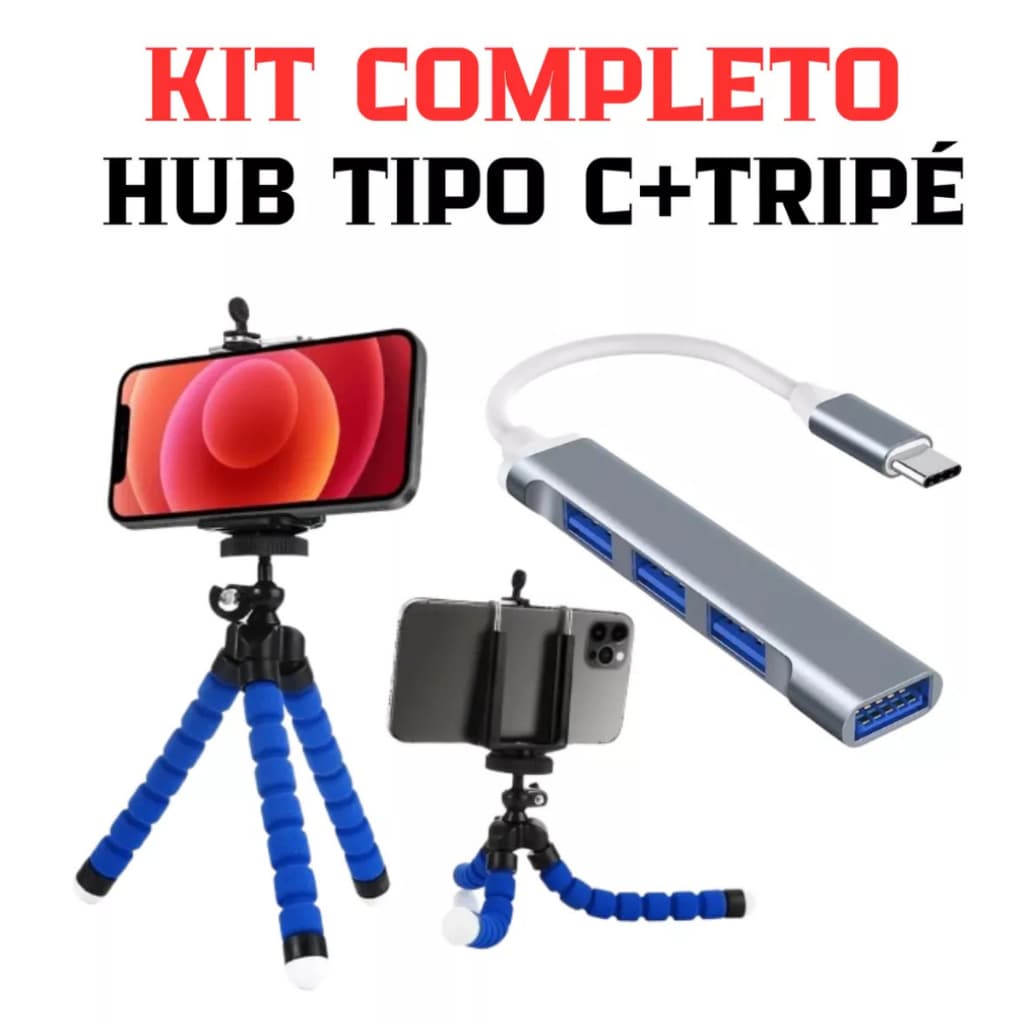 Kit Emulador Mobilador Completo Hub 4 Portas Tipoc Tripe Ultra Rapido