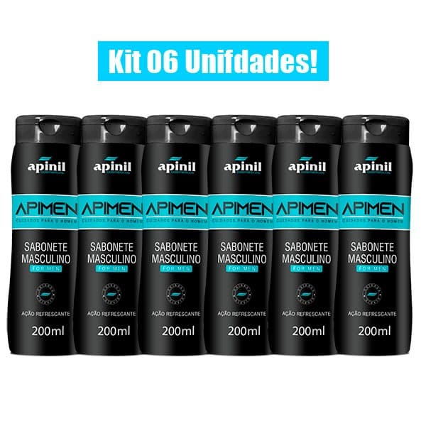 KIT 6 UNIDADES SABONETE MASCULINO APIMEN 200ml APINIL