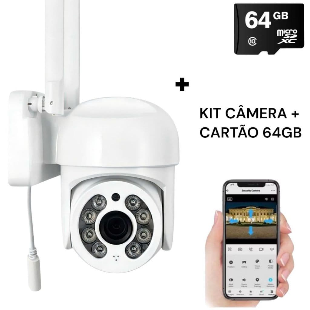 Câmera De Segurança wifi Externa À Prova D'água full hd Aplicativo Icsee ou Yoosee Ip66 giratória - Bivolt